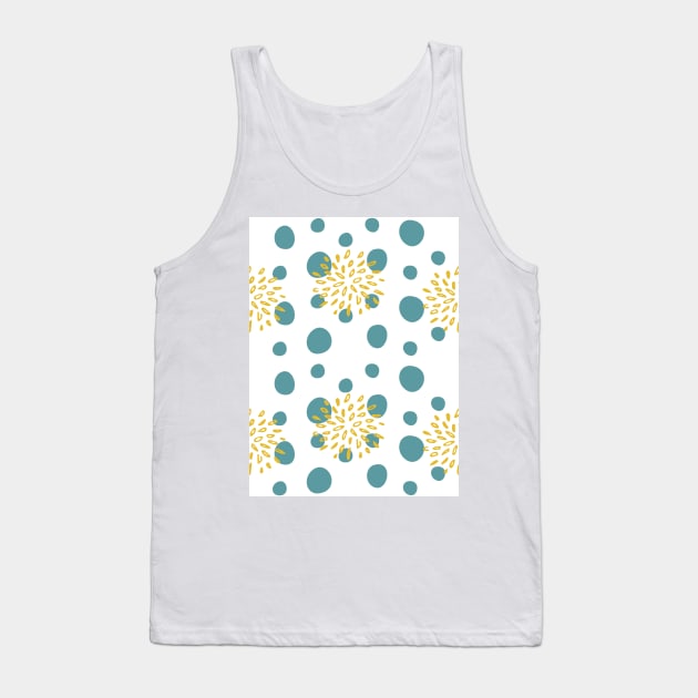 Blue raindrops in yellow flower Tank Top by PedaDesign